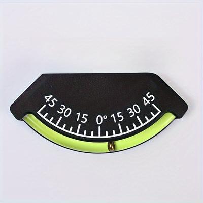 45°-0°-45° Angle Level Gauge - Black Acrylic Bubble Level with Smooth Brass Ball & Easy-Read Green Display, Pocket-Sized Precision Tilt Indicator