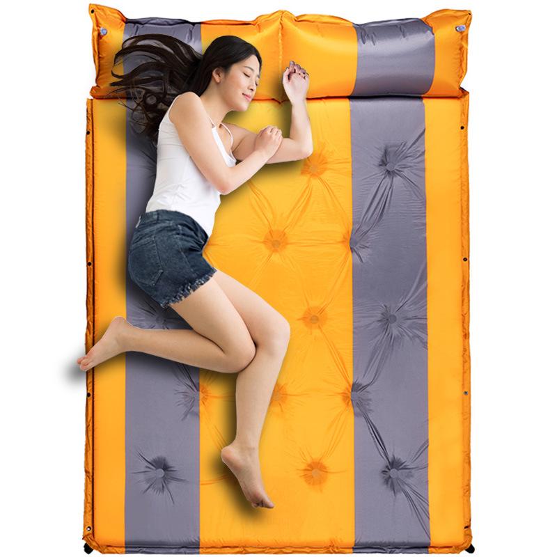 Automatic Inflatable Outdoor Sleeping Pad - Thick, Wide, Moisture-Proof Mat for 3-4 People Camping