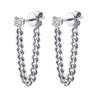 Gold Plated Fashion European Women Jewelry Tassel Chain Single Round 5a Cz Dangle Chain Earring