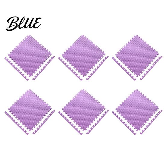 High Density EVA Foam 6Pcs Gym Floor Mats Puzzle Interlocking Tiles for Waterproof Workout Surface Home Gym Kids Play Areas Kitchen Flooring 11.8"