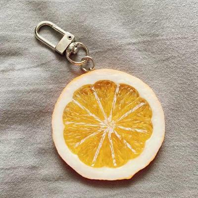 Färska citronskivor Nyckelringar Väska Hänge Nyckelspänne Ornament Biltillbehör
