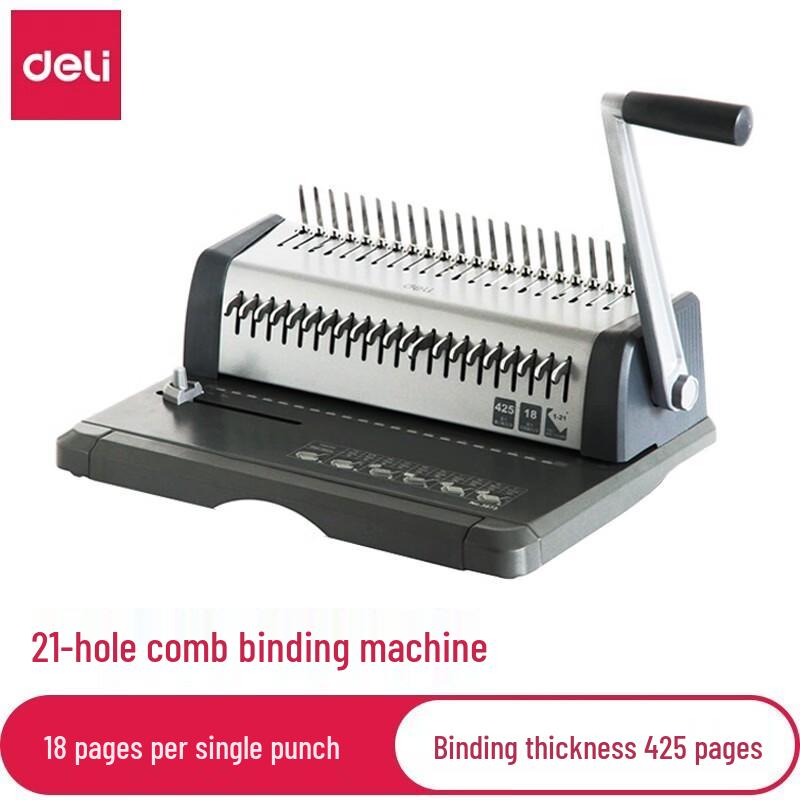 Deli 21-Hole Manual Comb Binding Machine
