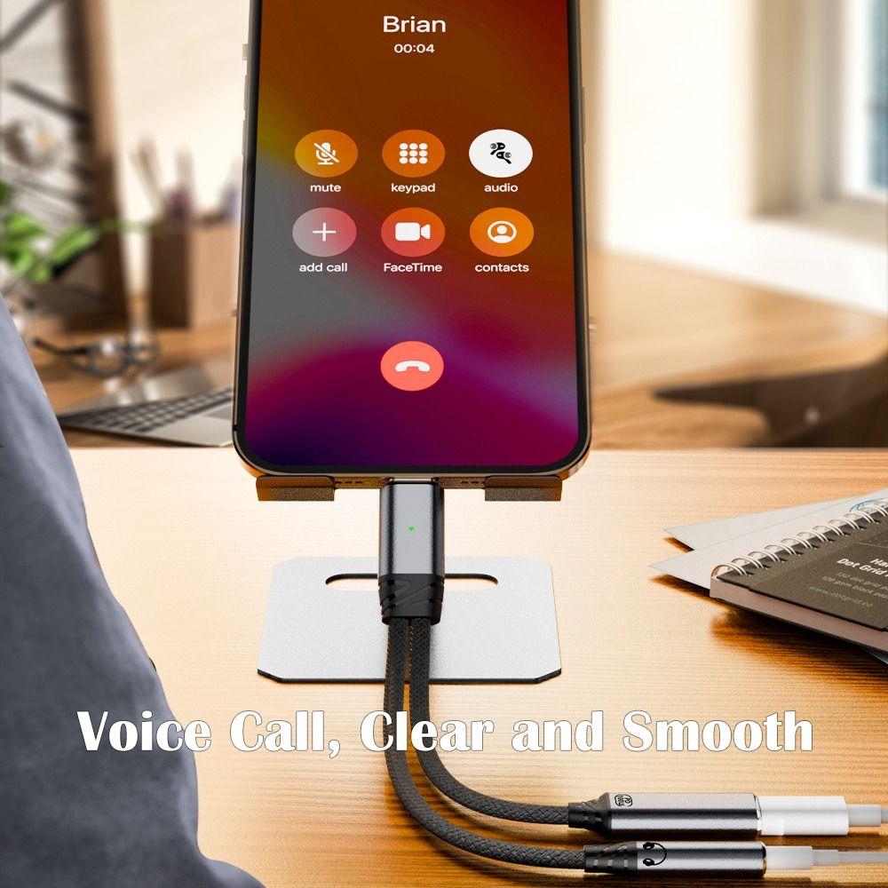 PD 100W Headphone Cable Converter Data Transmission Fast Charging Cord for Mobile Phone Tablet