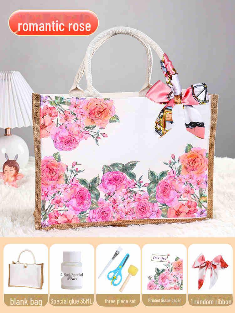 "Handmade Butterfly Canvas Gift Bag for Teacher’s Day and Creative Events"