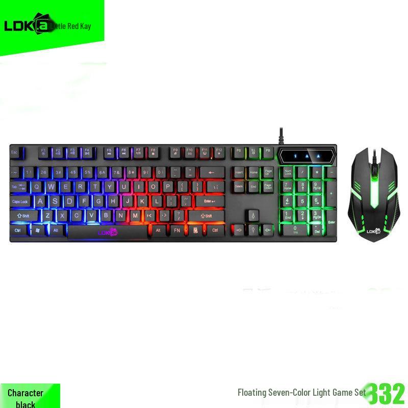 Redikai 832 USB Keyboard and Mouse Set - Luminous Gaming Kit with Colorful Backlight