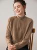 Women's Cashmere Half-Zip Pullover: Versatile Loose-Fit Solid Knit Sweater for Autumn/Winter