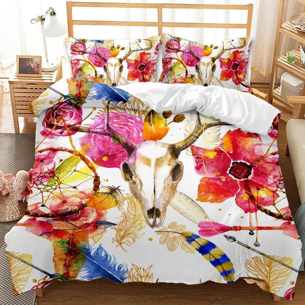 

Art Watercolor Love Graffiti Quilt Cover With Pillowcases Ink Dots Bedding Set Fordormitory Home Hotel Bedroom Comforter Cove EU Single(135*200cm)3pcs