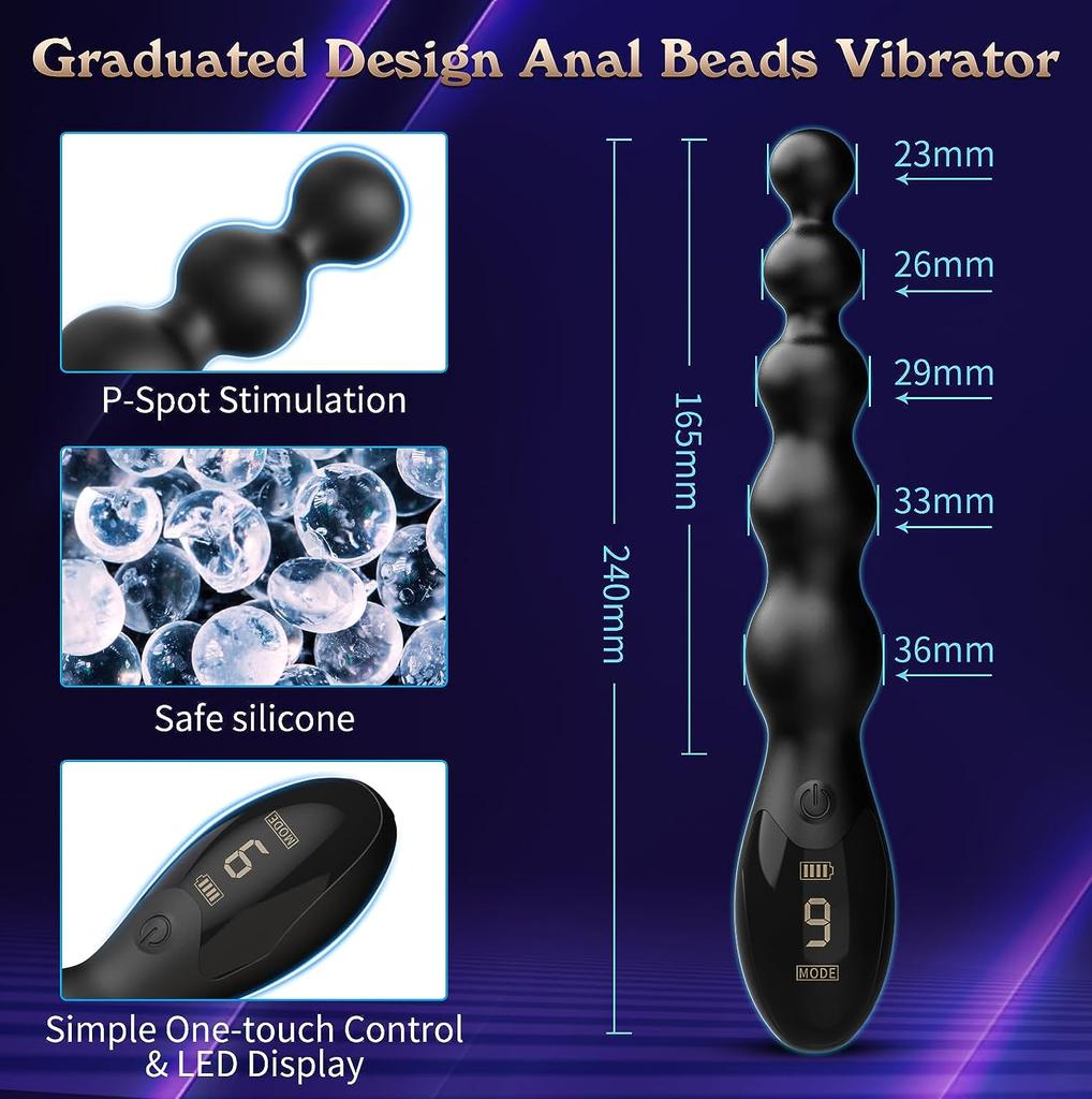 LCD-skjermperler Analvibratorer Kvinner Menn Prostatamassasjeapparater Vibrerende Anal Butt Plug Vibrator Masturbator Par Sexleketøy