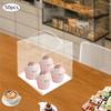50 Pcs Clear Square Cake Boxes, 4 In Transparent Dessert Container with Lid, 13x13x13cm Food Storage, Party Baking Display Case