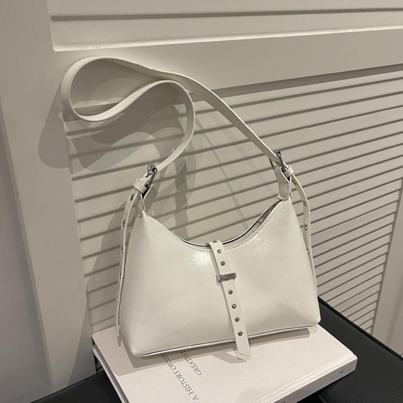 Autumn Vintage PU Hobos Shoulder Bags for Women Versatile Belt Design Ladies Crossbody Bag Simple Solid Color Female Handbags
