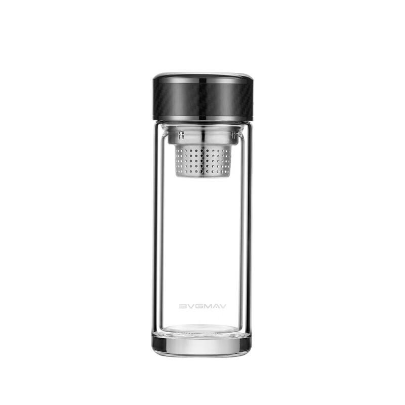 BVGMAV Portable Double-Walled Tea Infuser Glass Mug