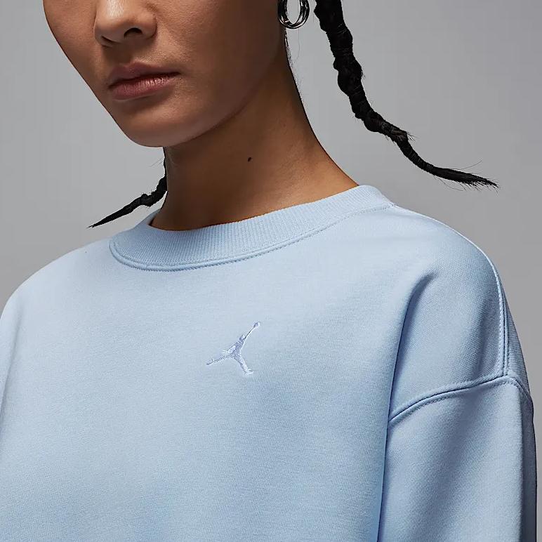 New Jordan Brooklyn FleeceJumpman Sweatshirt Women's Hydrogen Blue/White HJ1354-407