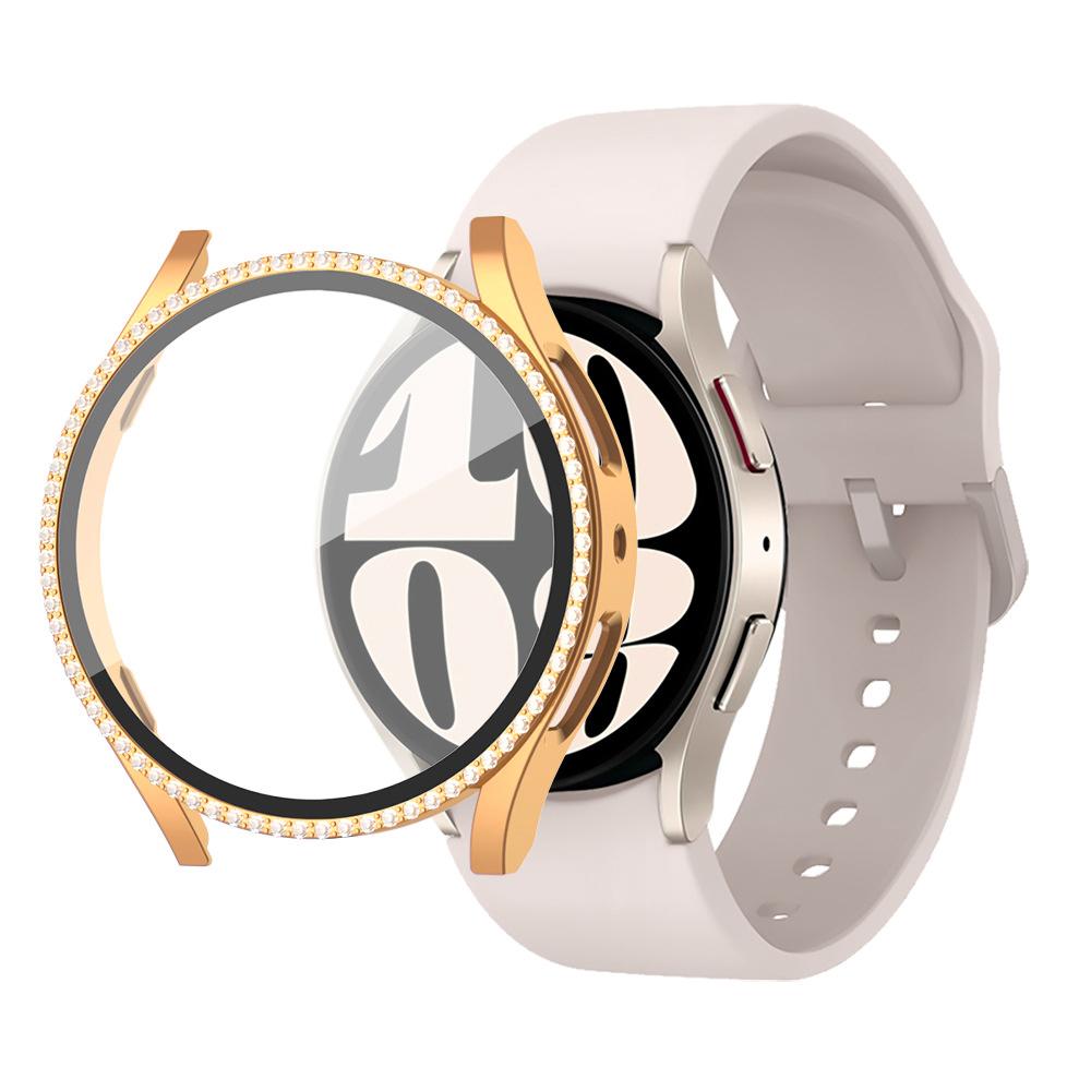Bling Case for Samsung Galaxy Watch 6 Screen Protector 40mm 44mm Tempered Glass Diamond Bumper Cover Galaxy Watch 4 Accessories