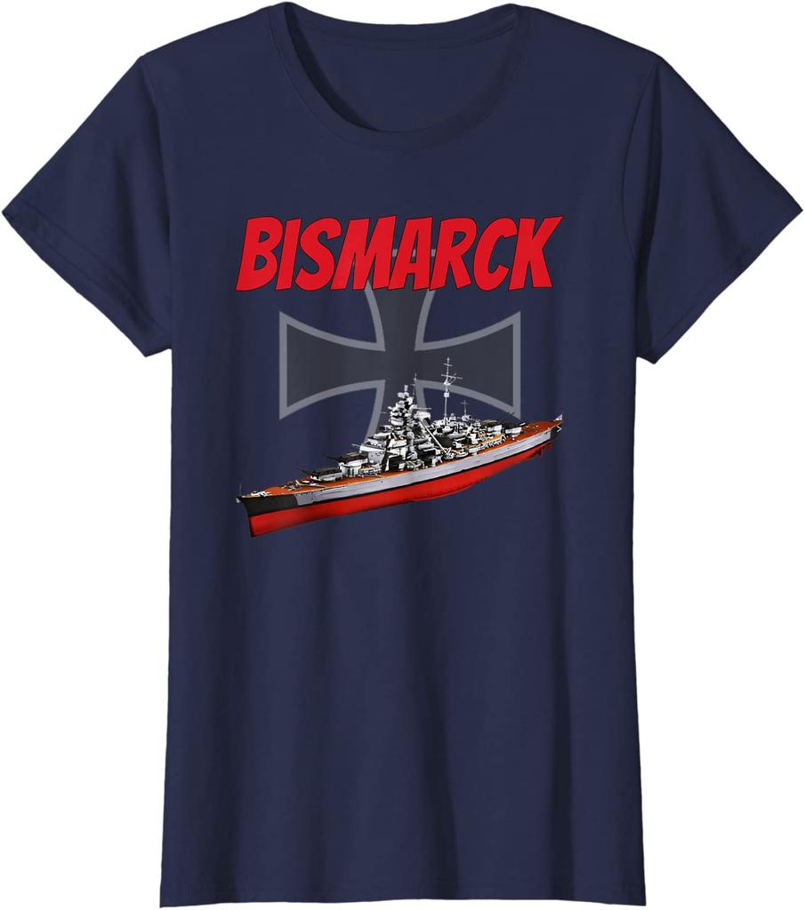 WWII German Naval Bismarck Battleship TShirt Summer Cotton ONeck Short Sleeve Mens T Shirt New S3XL