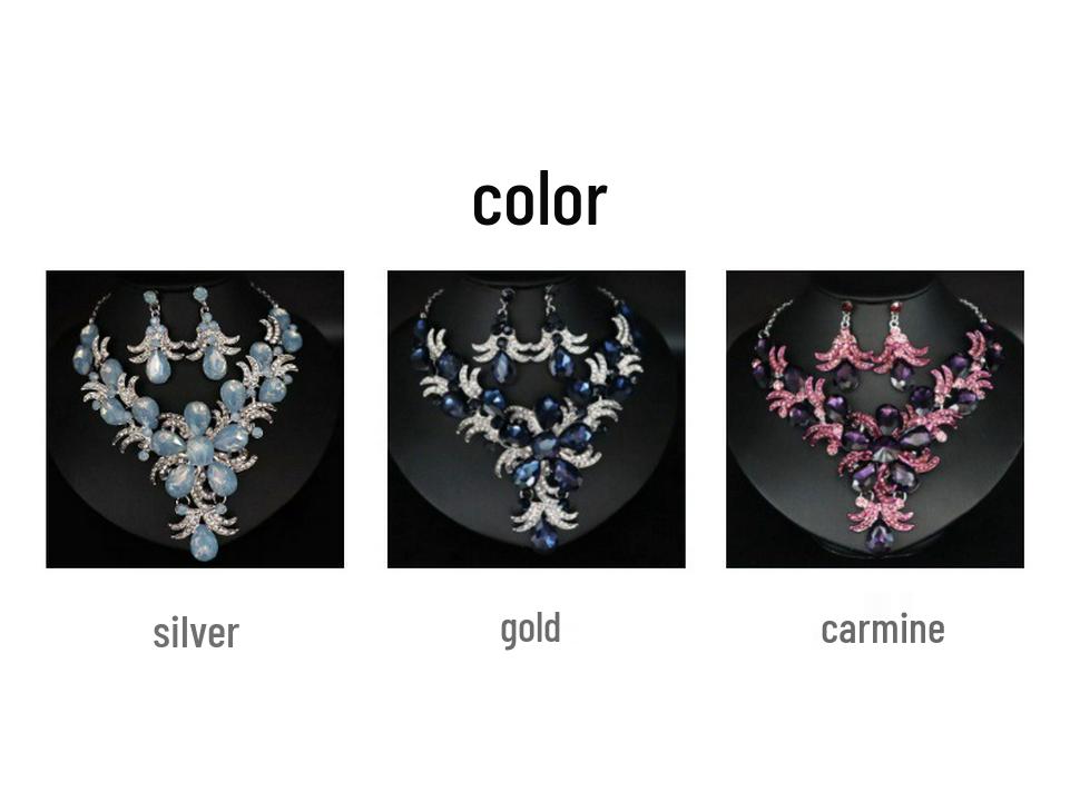 Collier Pendentif Exagéré en Agate Rubis pour Tenue de Mariée