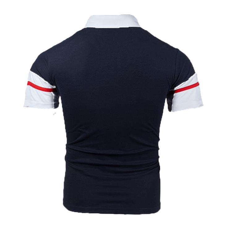 Summer Men's Short Sleeved Top Fashionable Two-color Splicing Casual Men's Short Sleeved Polo Shirt