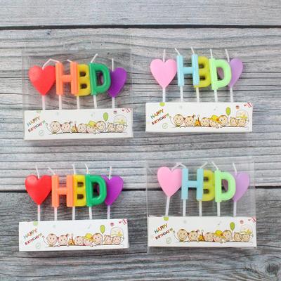 New Product Color HBD English Letter Candles Creative Party Party Baking Birthday Cake Love Candles