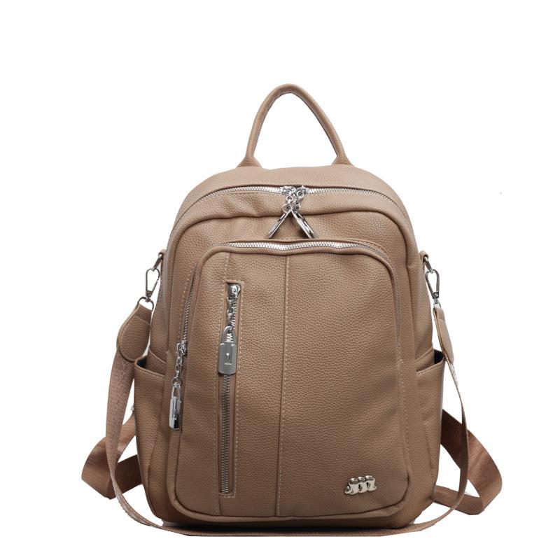 Women's New Soft Leather Large Capacity PU Backpack with High Aesthetic Value for Travel and Commuting Backpack with Simple Design