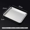 Thickened 304 Stainless Steel Food Serving Tray Buffet Presentation Trays Drain Rack Grease Trap Baking Plates Kitchen Organizer