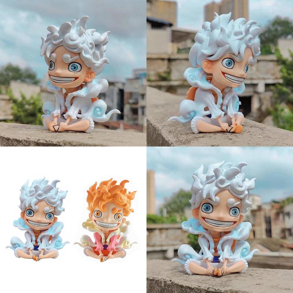 Adorable One Piece Luffy Figurine Sun God Nika Form Pvc Sitting Pose For Enthusiasts