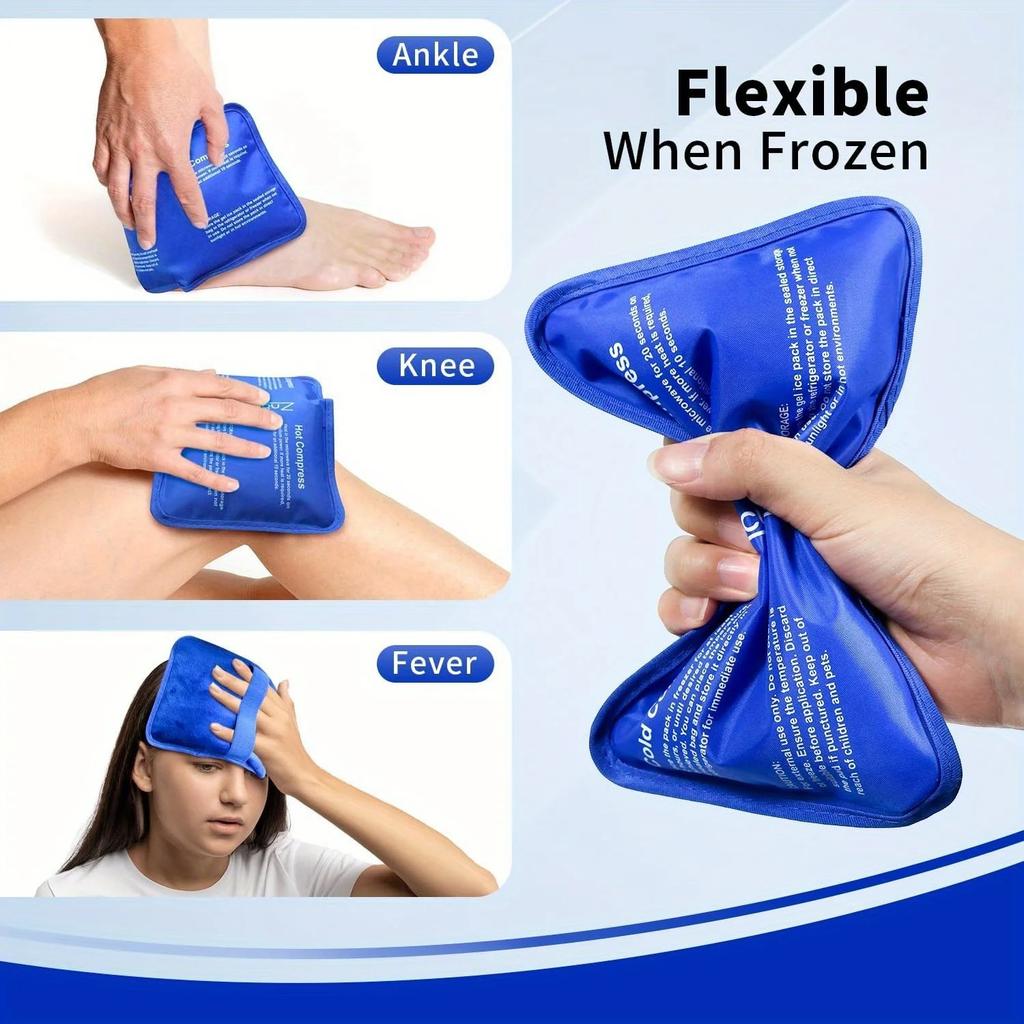 Gel Soft Flexible Ice Packs for Injuries - Reusable Freezer Cold Pack, Cold Compress & Cooling Gel Pad for Face, Shoulder, Hip
