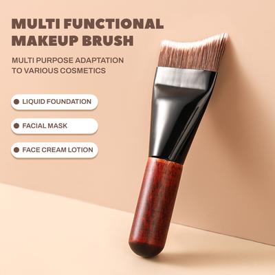 New Mini Wooden Handle Fish Tail Makeup Brush Seamless Portable Crescent Foundation Brush Non-Powder Absorbing Makeup Tool