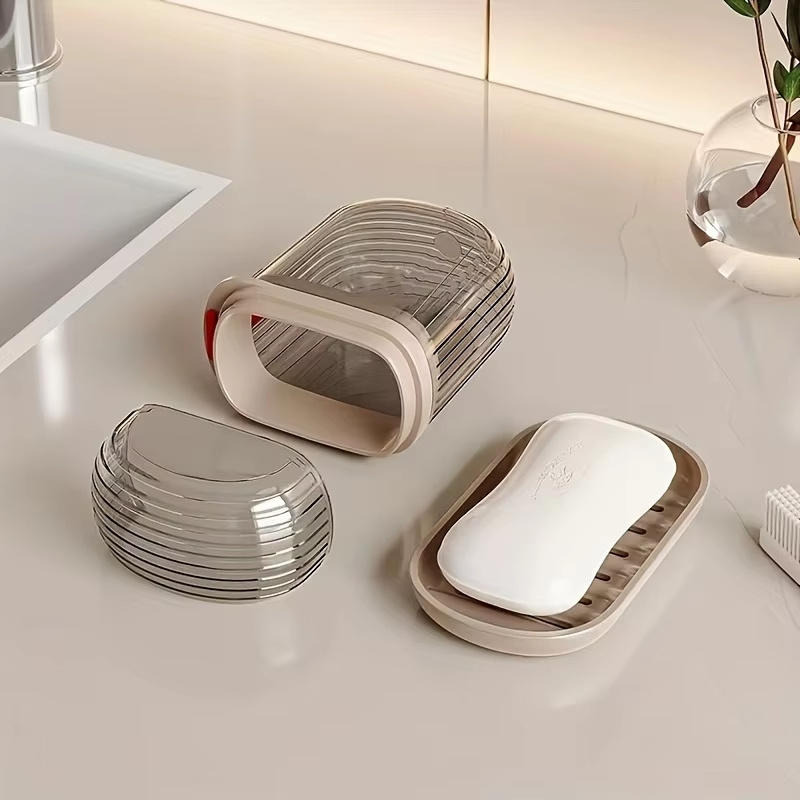 Portable Soap Box Travel Leak-Proof Drain Rack Suitable for Bathroom Kitchen Camping Gym Simple Soap Storage Box