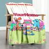 Wow! Wow! Wubbzy Personalized Text Blanket Cozy Customizable Blanket Ultra-Soft Throw For Picnics Seaside Livingroom Couch for All Occasions