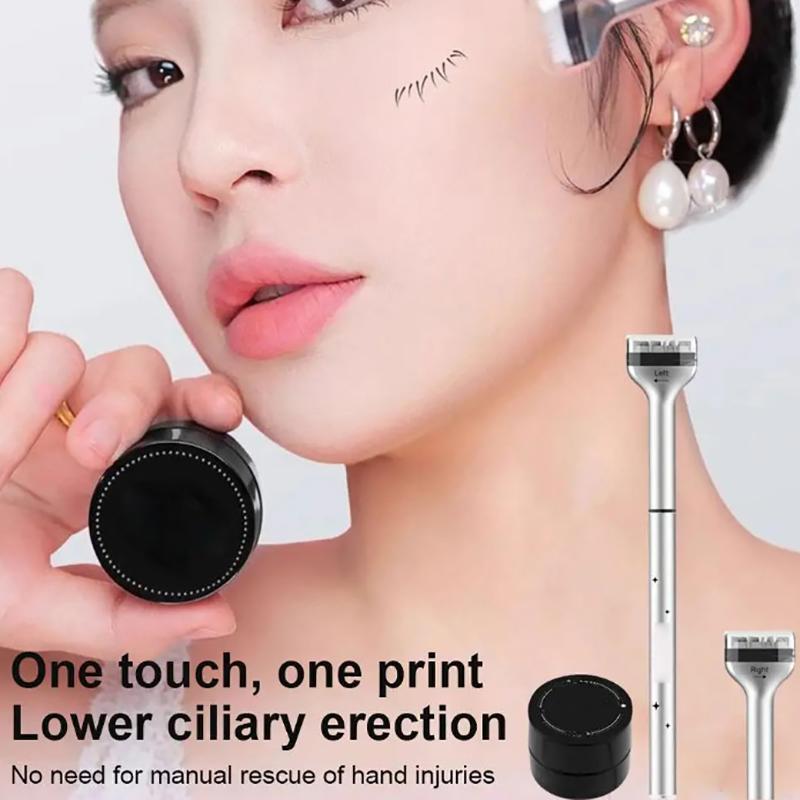 Waterproof Lower Eyelash Stamp Set Easy To Use Quick Dry Eye Liner Portable 0.01Mm Tip Lower Lash Stamp With Ink