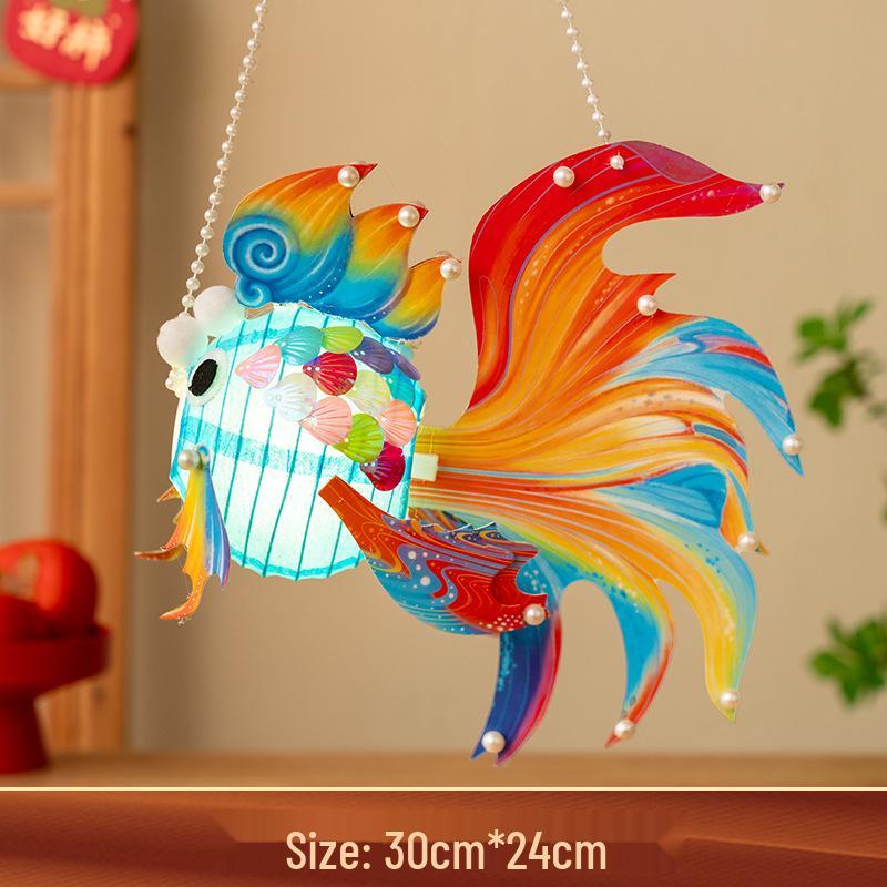 Koi and Goldfish Lantern Kit: Handmade DIY Ancient-Style Glowing Lanterns for Lantern & Mid-Autumn Festivals