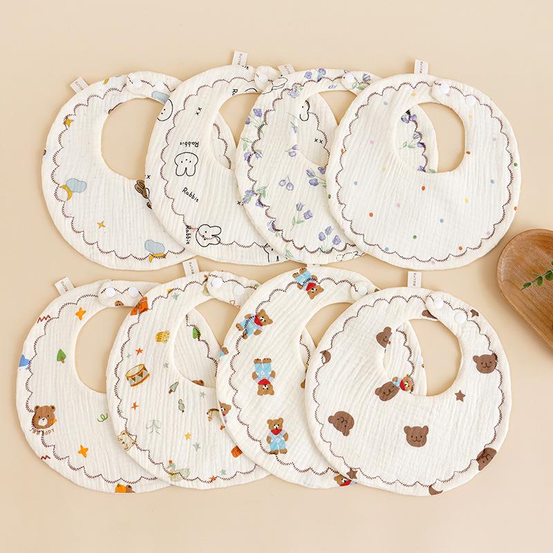 Six-Layer Baby Crinkle Cloth Bib - Soft, Absorbent & Anti-Spit-Up for Newborns