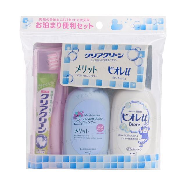 Kao - Clear Clean Travel Oral & Bath Care Set 4 pcs