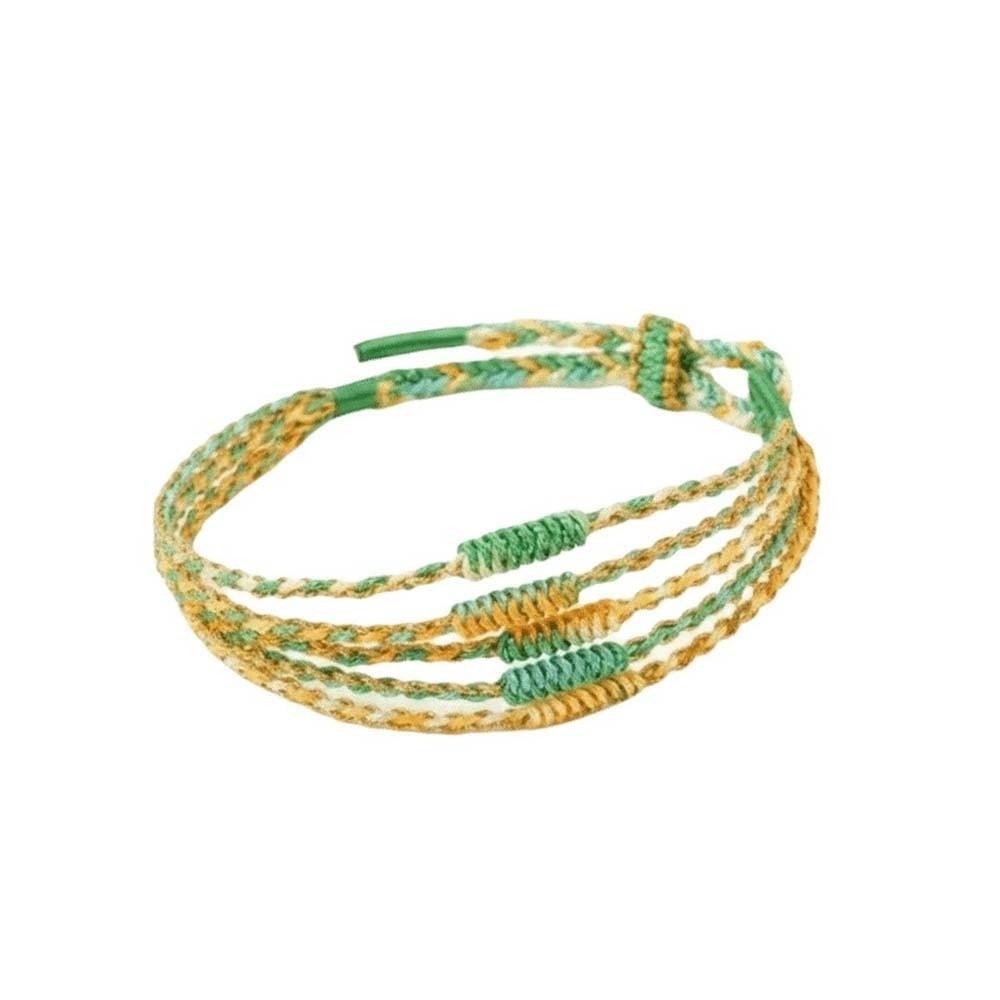 

Adjustable Design Five-Color Cord Bracelet Amulet Dragon Boat Festival Gifts Women зелёный