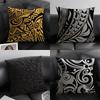 Autumu Maori Tribe Samoa Polynesia Cushion Cover Natural Linen Organic Fabric DoubleSided Printing Sofa Home Decor Breathable