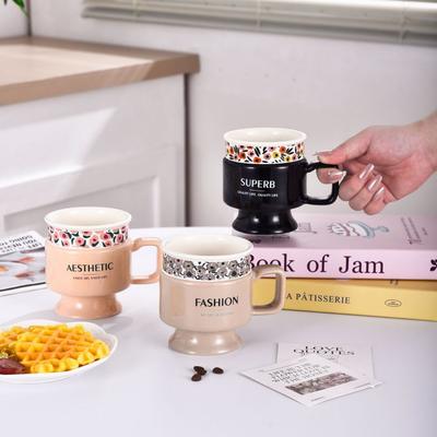 European Retro Mug High Value Light Luxury Ceramic Cup Trade Coffee Cup Couple Household Water Cup Goblet