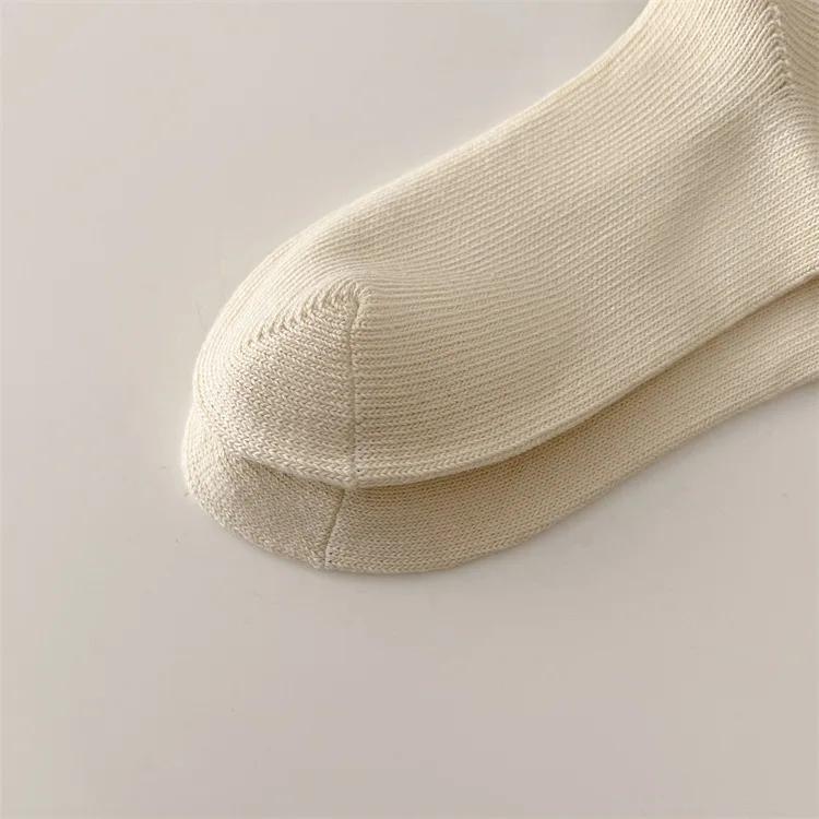 Ženy Bavlna Pletené Dlouhé Ponožky Korejská Móda Jednobarevná Černá Bílá Šedá Ponožky se střední trubkou Podzim Zima Dámské Ponožky