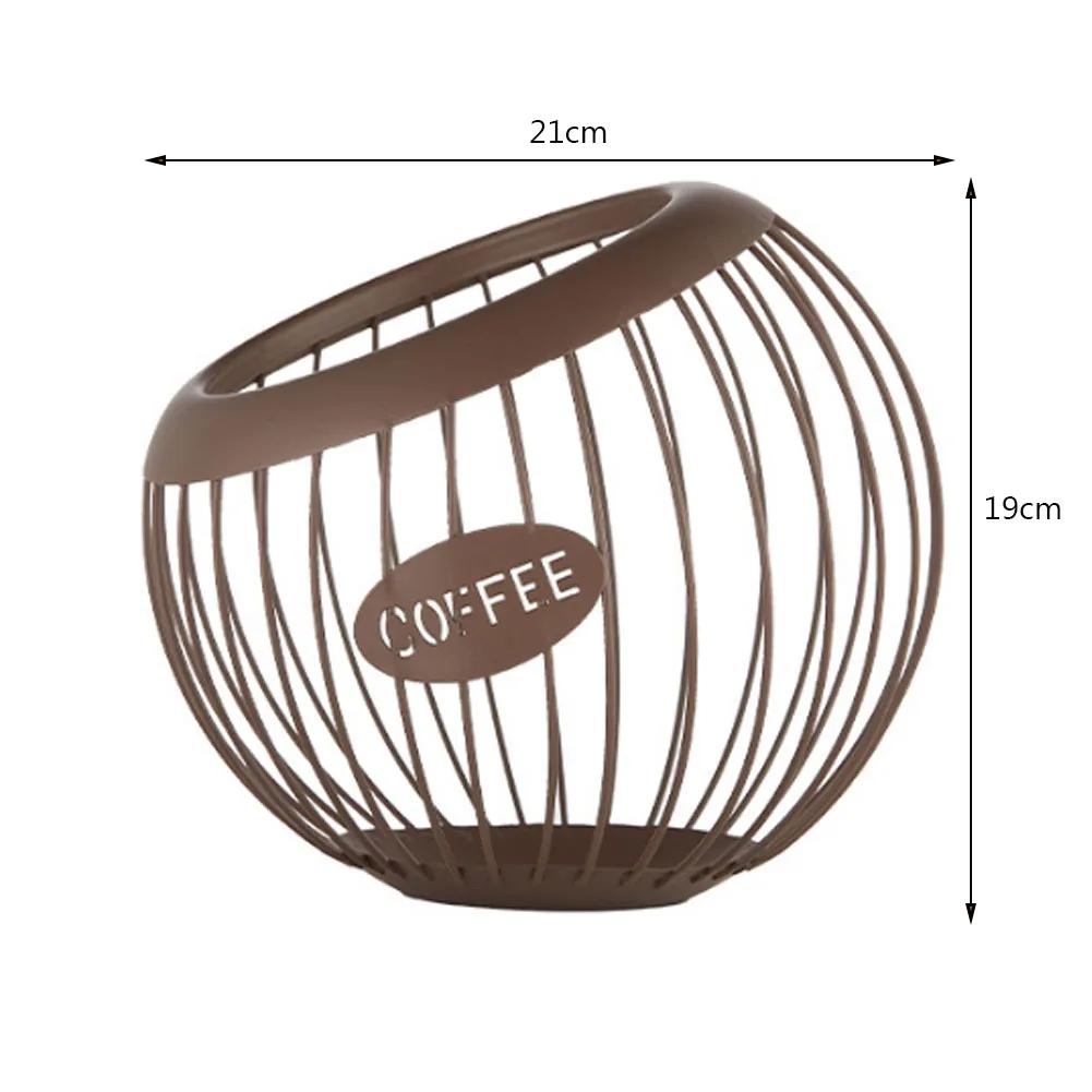 Coffee Capsule Basket Multifunction Hollow Metal Stand Holder Vintage Coffee Pod Storage Shelves Rack for Home Cafe Hotel