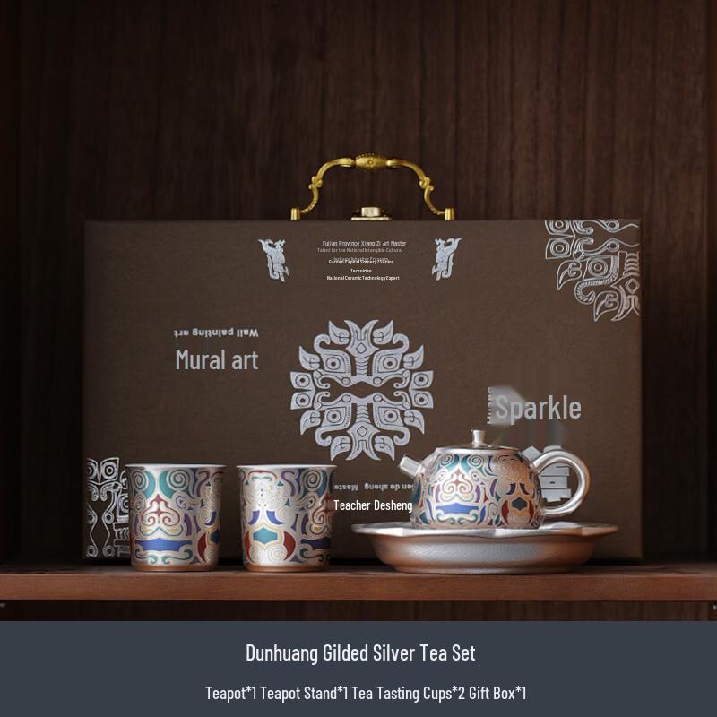 Dunhuang Gold & Silver Inlaid Tea Set