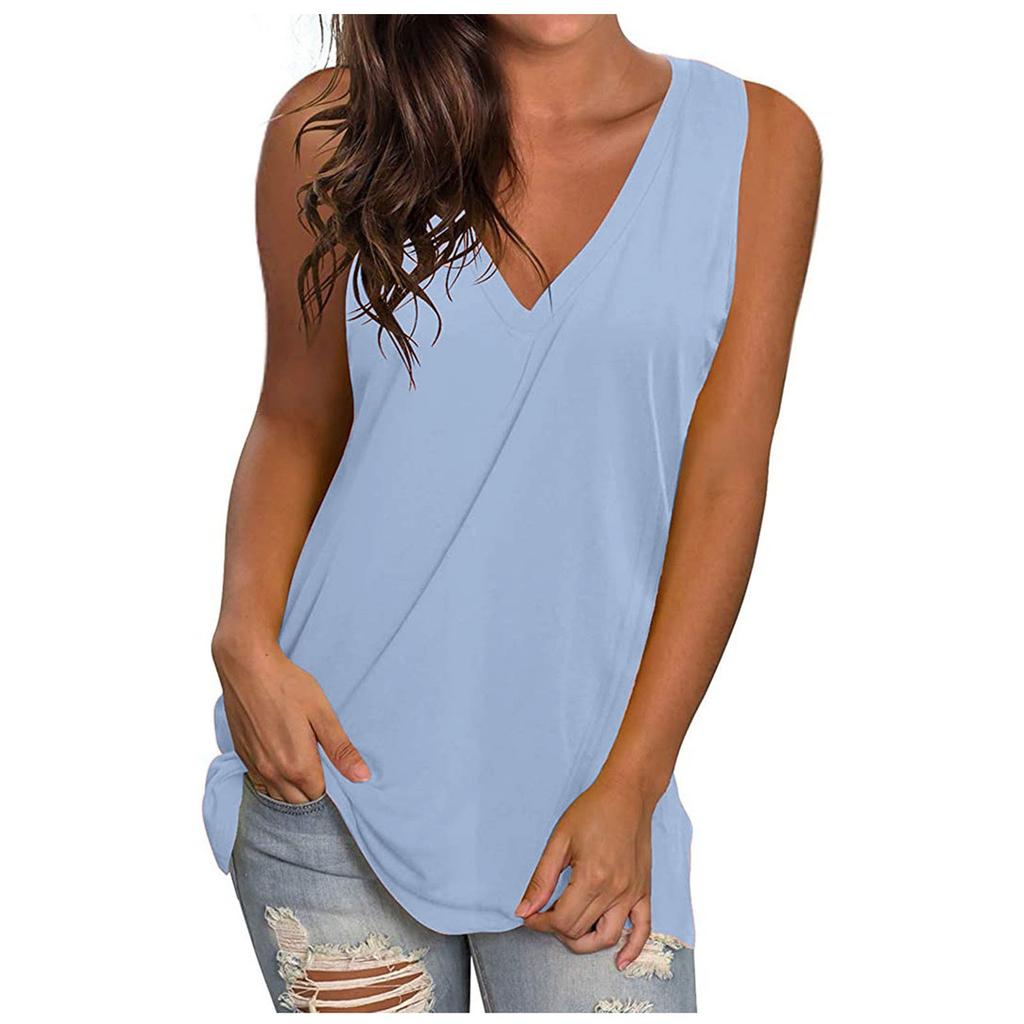 Summer Loose Sleeveless Solid Color Vest Top for Women