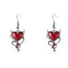 Gothic Punk Devil Heart Earrings - Dark Classic Style