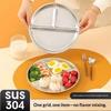 304 Stainless Steel  Modern Minimalist Design Three-Compartment Square Sleeves Dishwasher Safe Eco-Friendly Plate