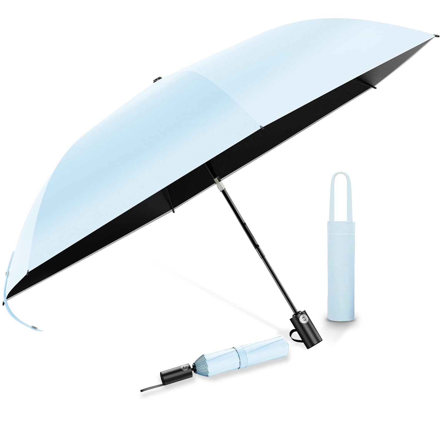 

Зонт с защитой от ультрафиолета, свето- и теплозащитный складной зонт Безопасный автоматический складной зонт Alwgreen Защита от теплового удара Солнцезащитный крем Защищает светло-синий