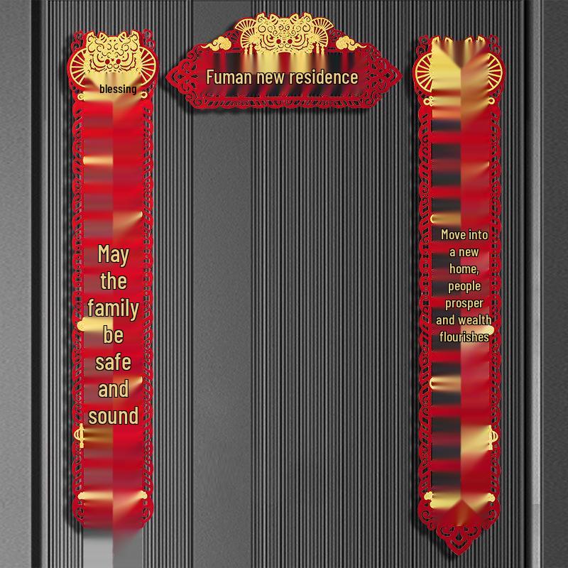 Magnetické uspořádání nového domova: Sada samolepek na dveře a dekorací na kolaudaci