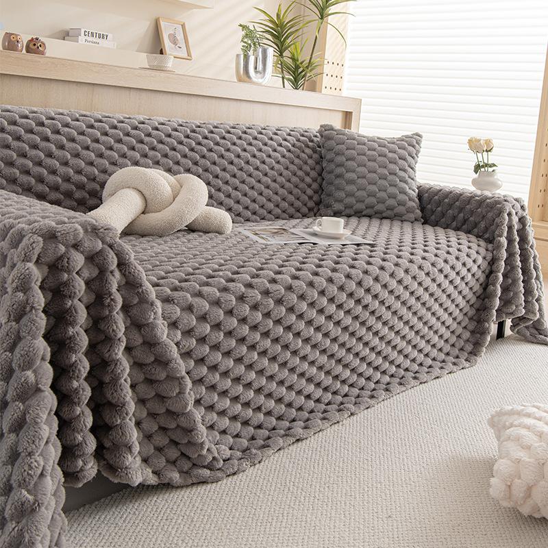 Sofa Cover Cloth Winter Plush Anti-slip Sofa Cover New Anti-cat Scratch Cushion Blanket