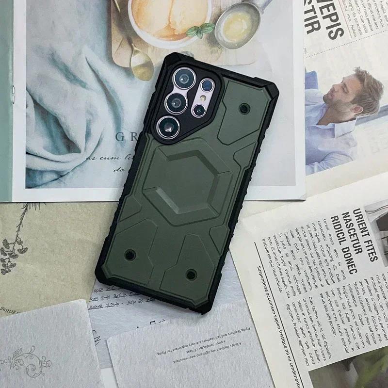 Husă de lux Armor Magsafe antișoc pentru Samsung Galaxy S25 Ultra S23 S23Plus S24 S24PLUS S24 UAG Husă magnetică pentru prevenirea căderii