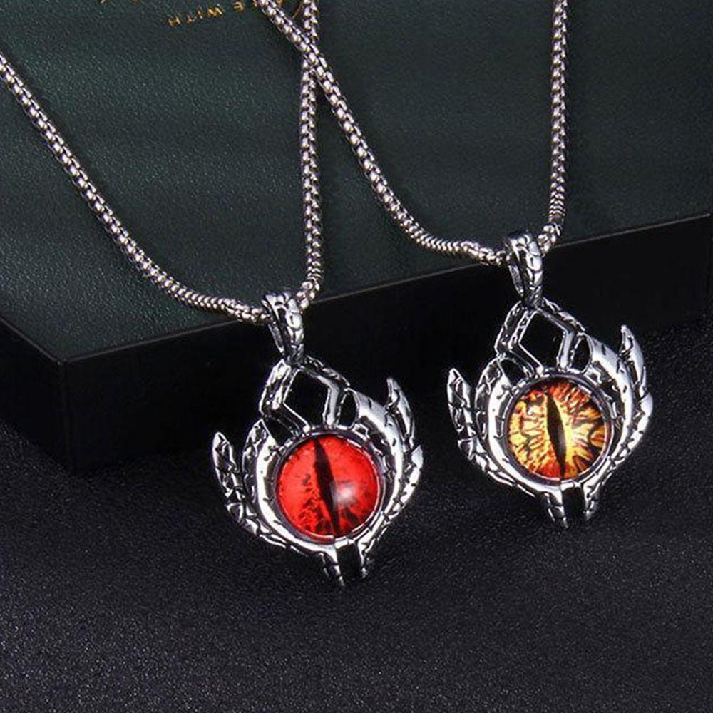 Halloween Necklace Clavicle Chain Jewelry Accessories Demon Eye Pendant Necklace Men's Neck Chains