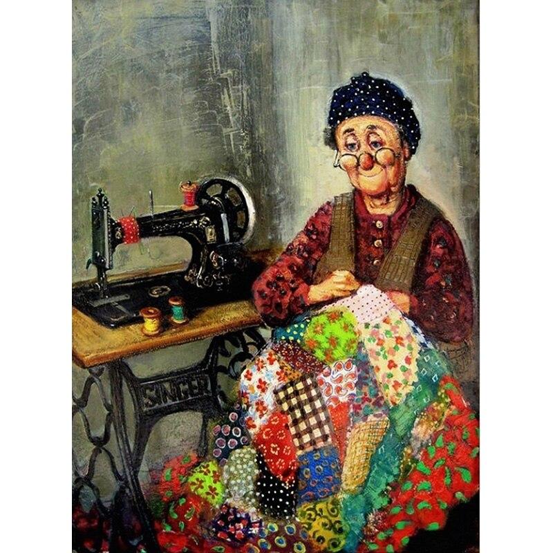 DIY Old Couple 5D Diamond Painting Full Drill Mosaic Diamond Embroidery Rhinestone Cross Stitch Home Decor Wall Art Gift