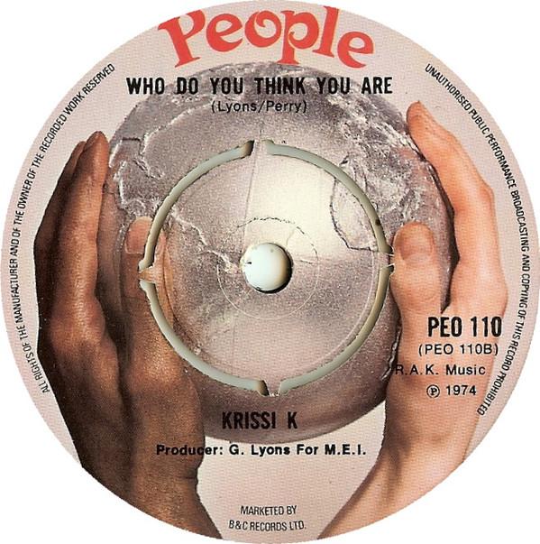 

7inch Record KRISSI K - Stick Up PEO110 People 1974 UK Soul/Funk Used