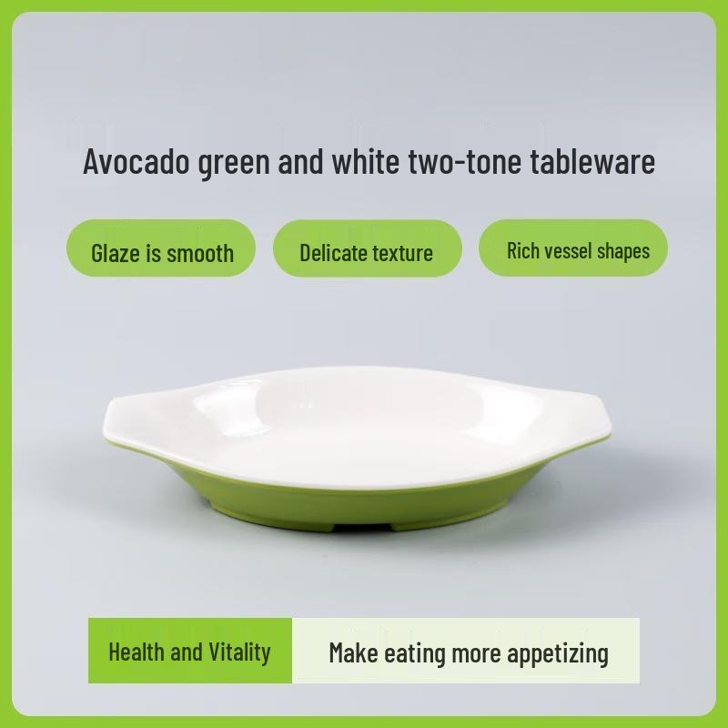 Wuhe 9,5-Zoll Ovaler Melamin-Speiseteller mit Rand