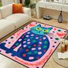 Abstract Spotted Cat Area Rug Colorful Doodle Kitty Print Non‑Slip Washable Soft Carpet for Living Room Bedroom Home Rug
